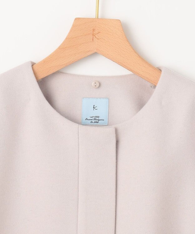 組曲 L 【2WAY】ウールモッサ ショートコート アイスグレー系