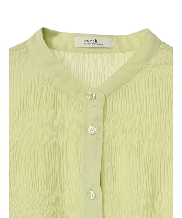 earth music&ecology クシュクシュシアーシャツ Lime Green