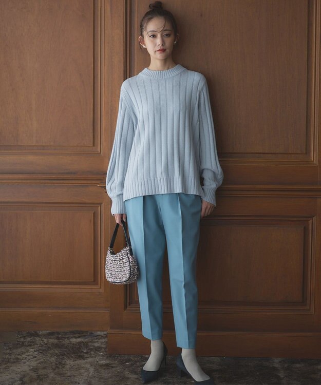 組曲 2WAYウォームストレッチ テーパード パンツ サックスブルー系