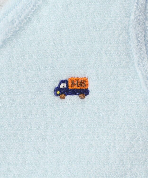 MIKI HOUSE HOT BISCUITS 【50-70cm】 パイル素材 ベビーベスト(胴着) ブルー