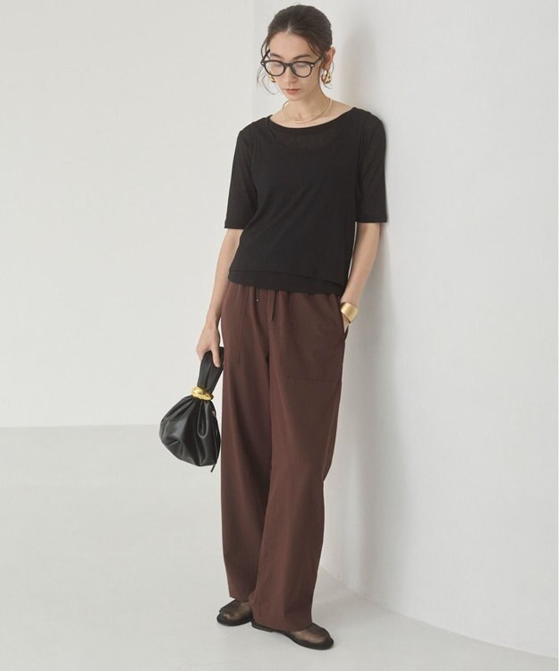 WEGO 【ANGIE VINTAGE】シアースラブレイヤードTシャツ ブラック