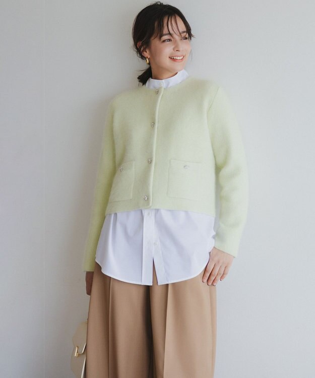 組曲 S 【加藤ローサさん着用 / 前後着用可】コットンタッチシャーティング刺繍入り ブラウス ホワイト系