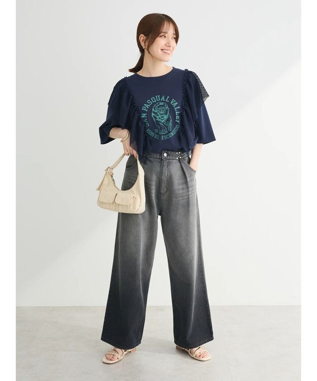 Green Parks ・ＳＵＧＡＲ　ＳＰＯＯＮ　ＬＩＯＮｐｔラッフルＴＥＥ Navy