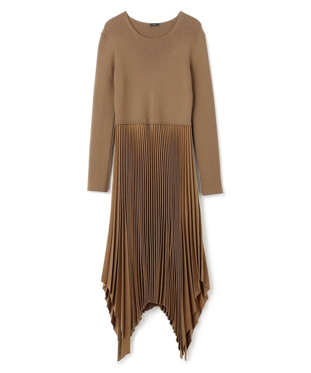 JOSEPH プリーテッドフランネル　ドレス Khaki