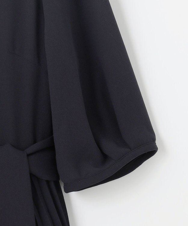 自由区 S 【洗える】シフォンプリーツ ワンピース ネイビー