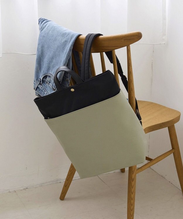 TOPKAPI 【Breath TOPKAPI】SCOTCH GRAIN スコッチグレイン マザーズバッグ バイカラー A4 バックパック / リュック グリーングレー