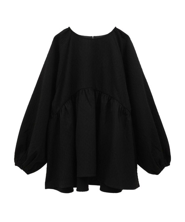 AMERICAN HOLIC ジャガードティアードブラウス Black