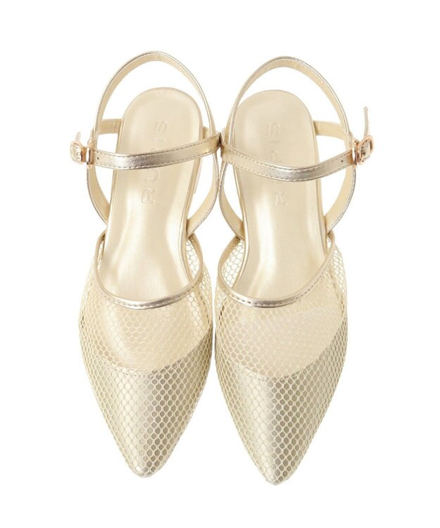 Green Parks ＲＵＰＩＳポインテットメッシュストライプサンダル Gold