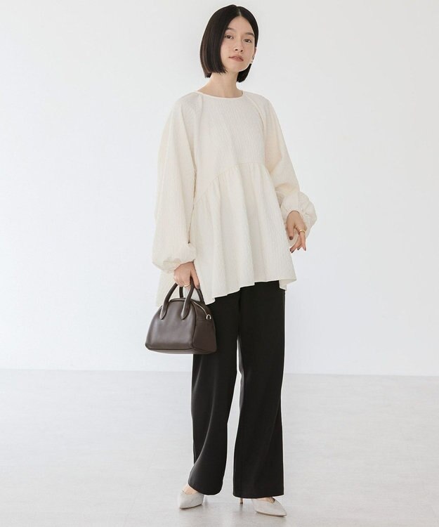 AMERICAN HOLIC ジャガードティアードブラウス Ivory