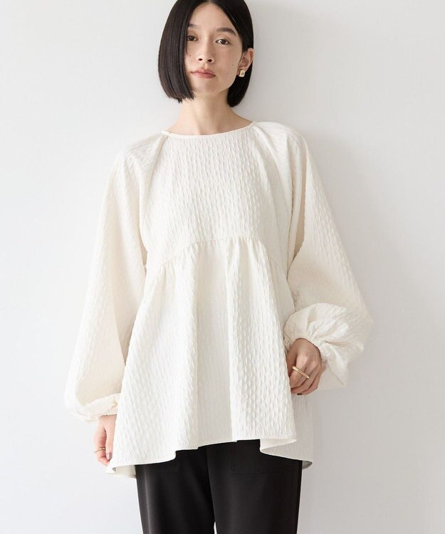 AMERICAN HOLIC ジャガードティアードブラウス Ivory