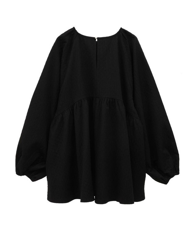 AMERICAN HOLIC ジャガードティアードブラウス Black