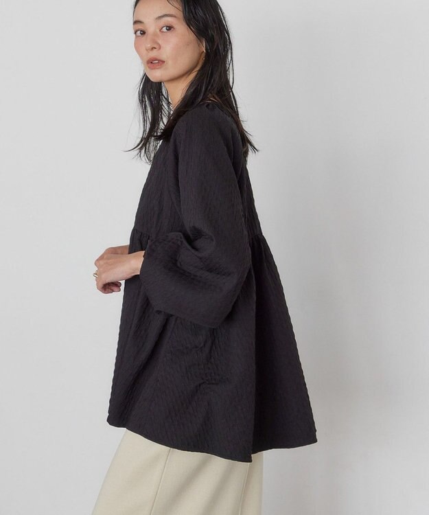 AMERICAN HOLIC ジャガードティアードブラウス Black