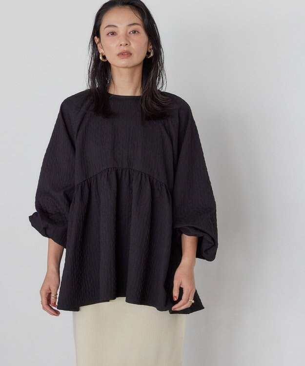 AMERICAN HOLIC ジャガードティアードブラウス Black