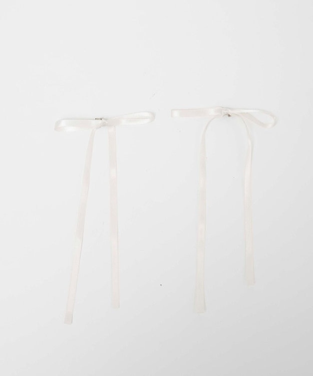 WEGO L2Pロングリボンヘアクリップ オフホワイト