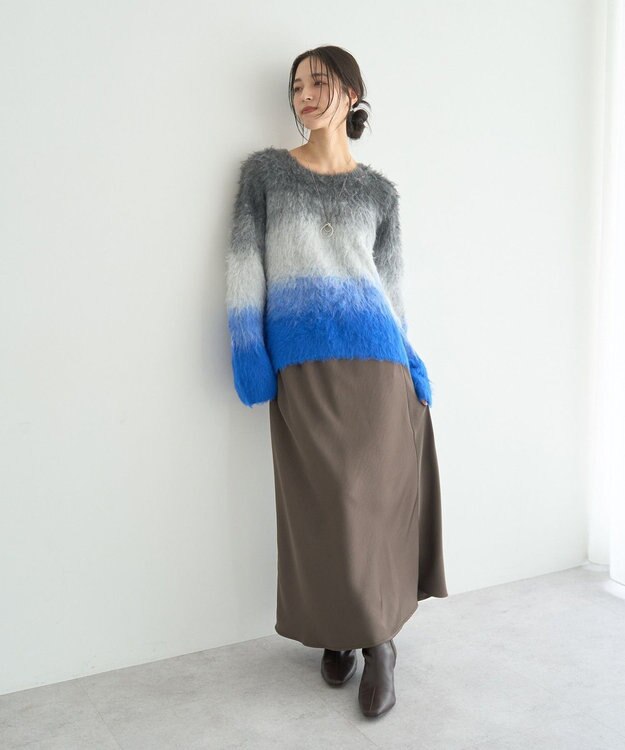 YECCA VECCA グラデーションシャギーニット Blue