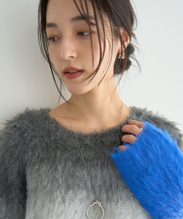 YECCA VECCA グラデーションシャギーニット Blue