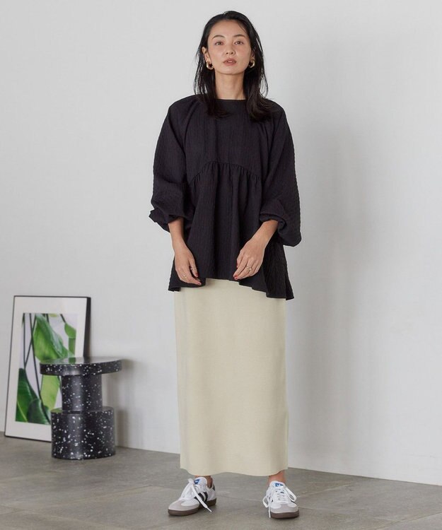 AMERICAN HOLIC ジャガードティアードブラウス Black