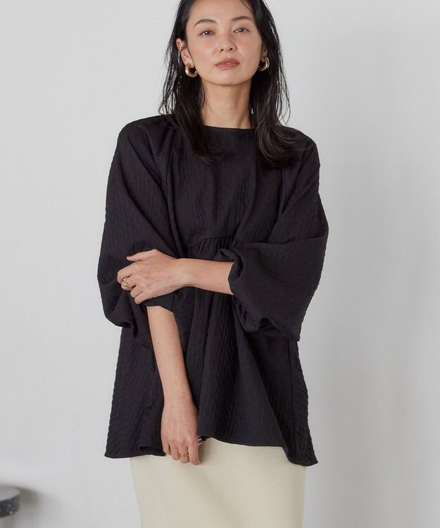 AMERICAN HOLIC ジャガードティアードブラウス Black