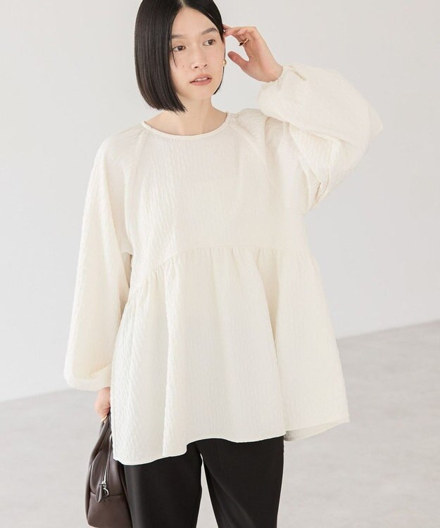 AMERICAN HOLIC ジャガードティアードブラウス Ivory