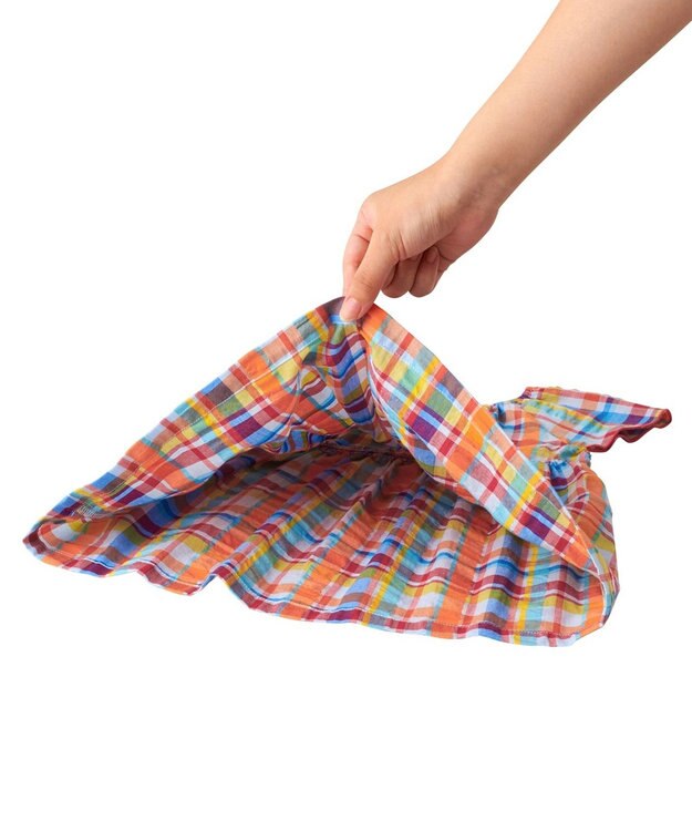 MIKI HOUSE HOT BISCUITS 【80-120cm】 チェック柄 フレンチスリーブ ワンピース マルチカラー