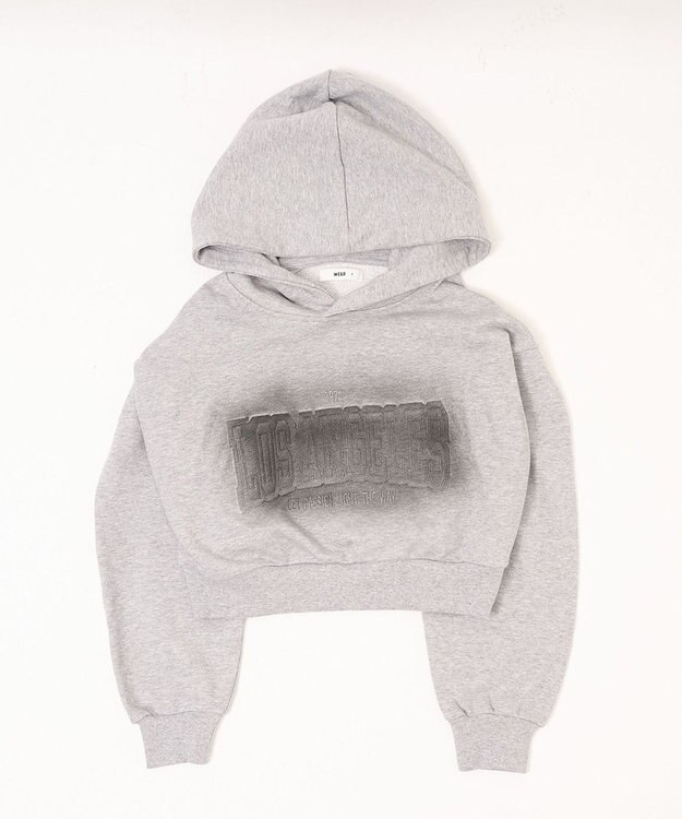 WEGO グラフィックショートパーカー 杢グレー