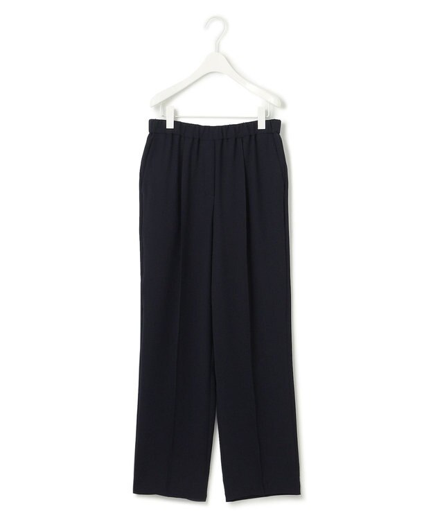 ICB L 【洗える】ライトダブルクロス ストレートパンツ ネイビー系