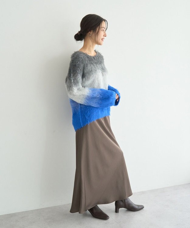 YECCA VECCA グラデーションシャギーニット Blue