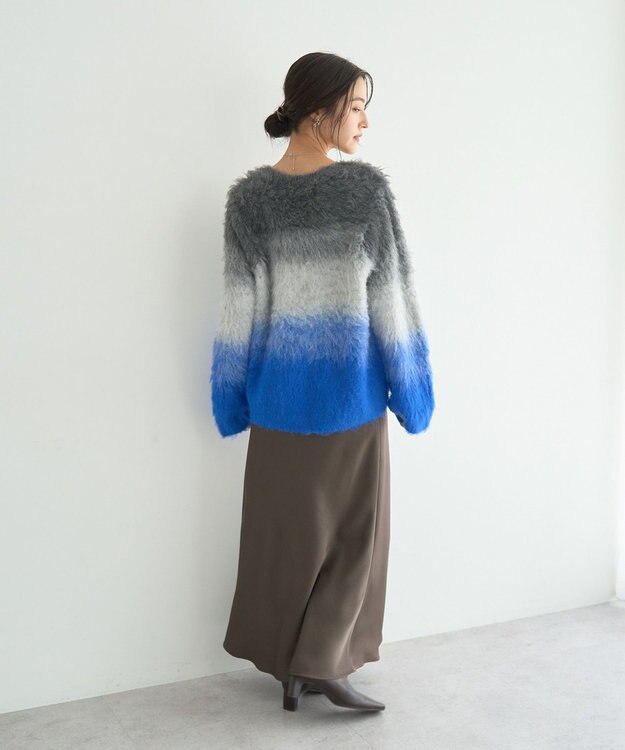 YECCA VECCA グラデーションシャギーニット Blue