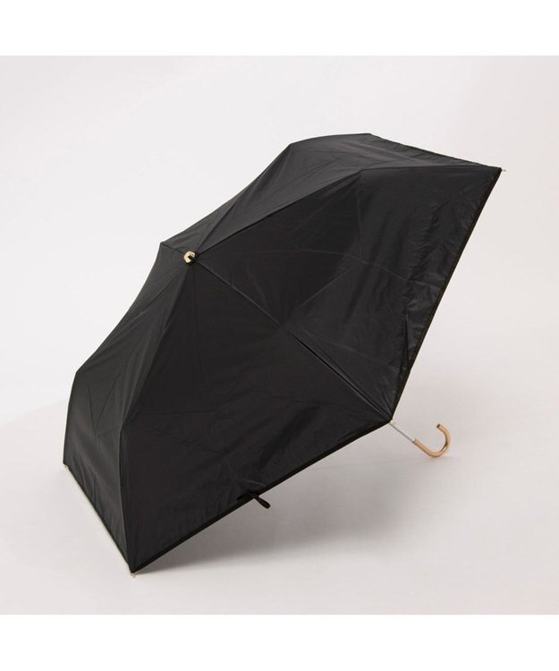 UNBILLION カシュネ cachenez / PUサテンリボン3段折りたたみ傘 ブラック