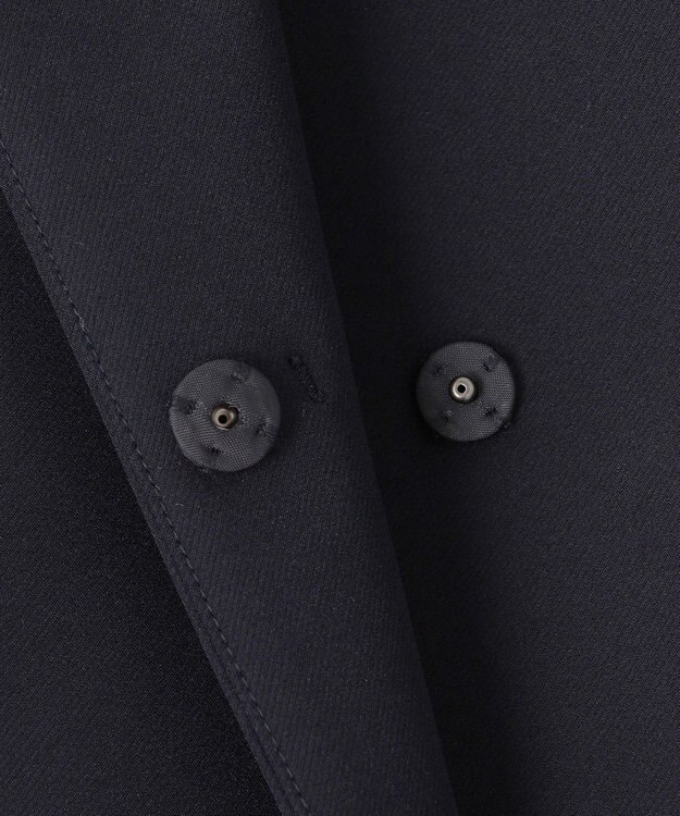 組曲 S 【KUMIKYOKU NAVY】ダブルクロスストレッチ ノーカラーコート ネイビー系