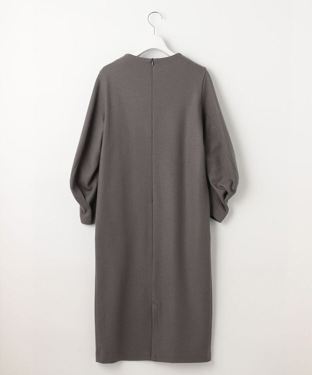 自由区 【WEB限定】ウールミルドジャージー スリーブコンシャスワンピース グレー系