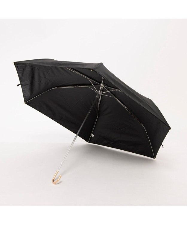 UNBILLION カシュネ cachenez / PUサテンリボン3段折りたたみ傘 ブラック