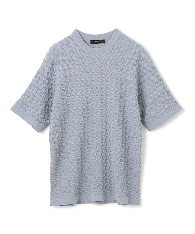 JOSEPH HOMME 【洗える】ドライコットンリンクス　半袖クルーネックニット スカイブルー系