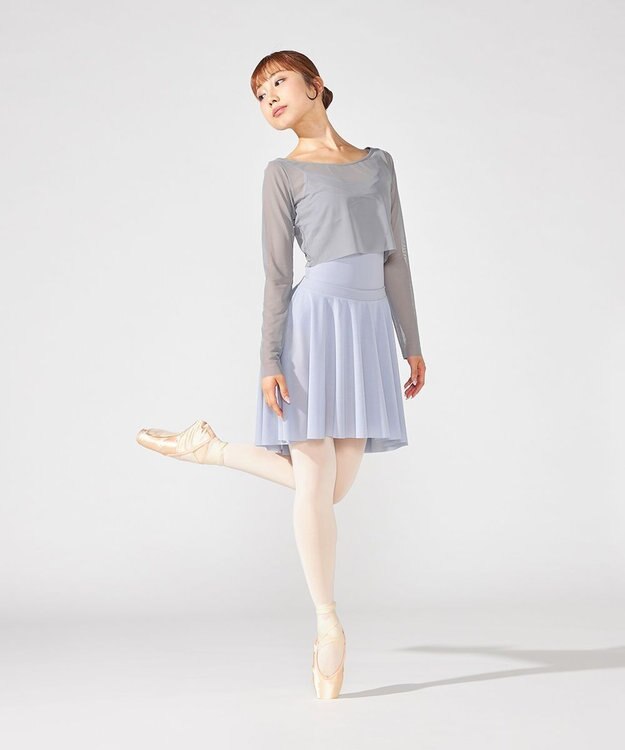 Chacott チュールショートトップ アッシュグレー