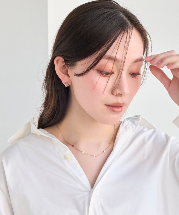Phoebe <オンワード限定セット>【金属アレルギー対応】シューティングスターステーションネックレス×ワンタッチドレープイヤーカフ/サージカルステンレス ゴールド