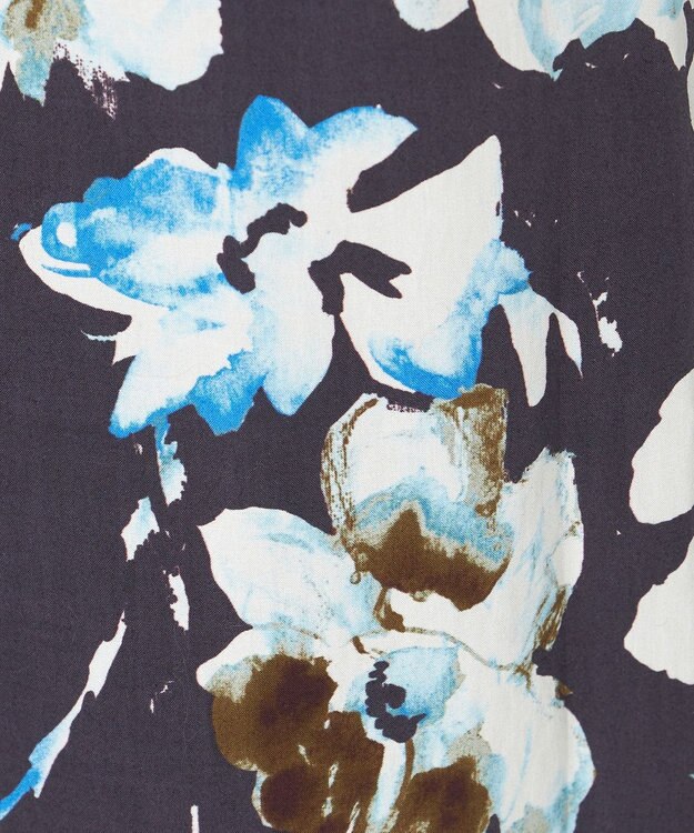 23区 【GOLD LABEL】ペインティングフラワープリント ワイドパンツ ブラック系5