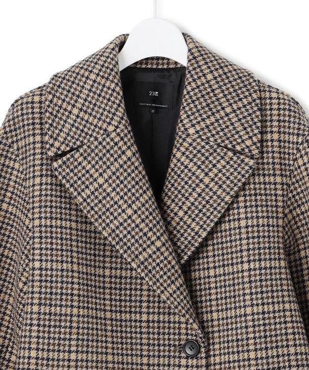 23区 【Oggi11月号掲載】ボンディング チェックツイード ジャコット ブラウンチェック