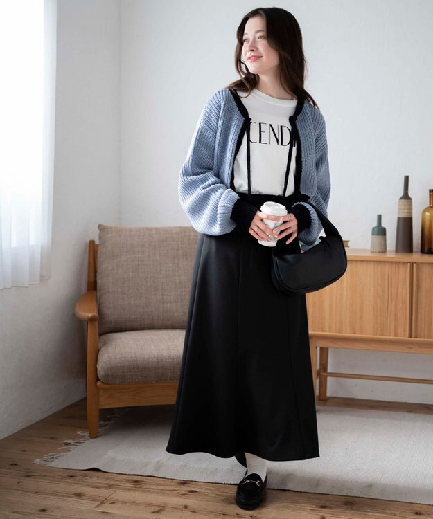 WEGO 【2024年秋冬新色カラー追加★】リボン2WAYカーデ ブルー