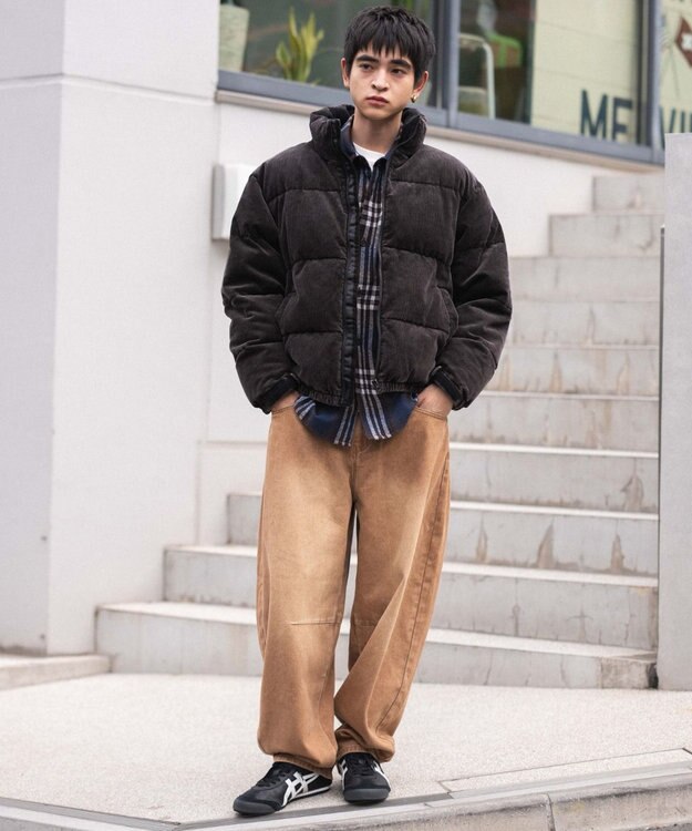 WEGO 【ユニセックス着用ITEM/MLサイズ展開】コーデュロイパファーブルゾン ブラックその他