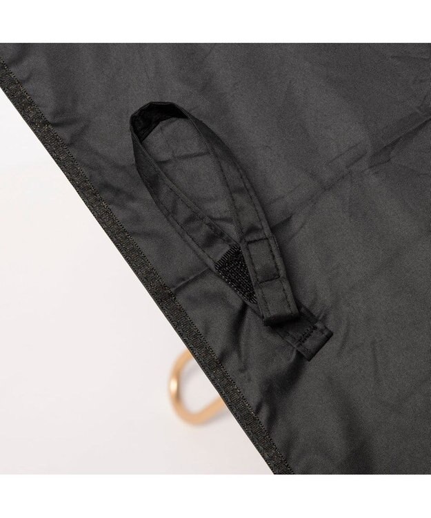 UNBILLION カシュネ cachenez / PUサテンリボン3段折りたたみ傘 ブラック