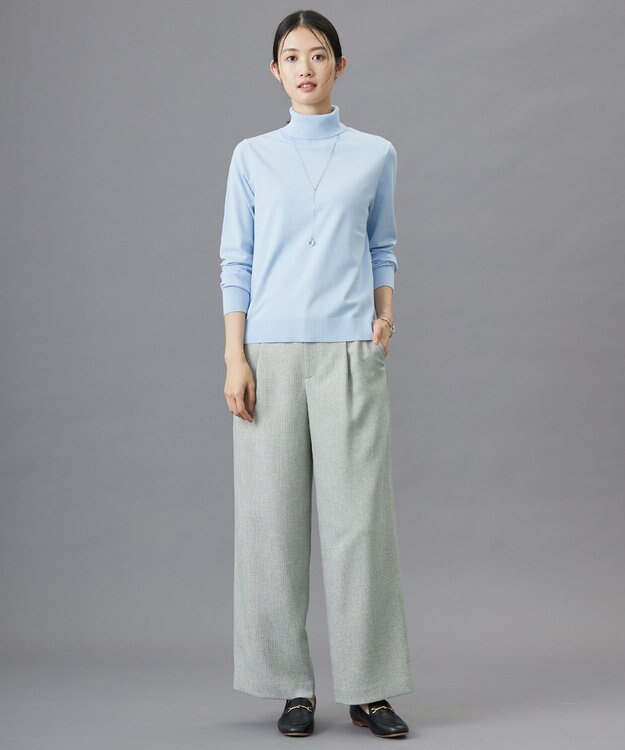 J.PRESS LADIES L 【ご好評につき新色追加！・WEB限定カラーあり・洗える】PRINCE タートルネック ニット サックスブルー系