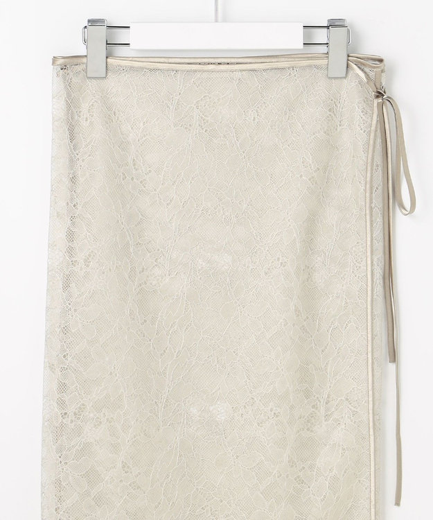 自由区 ラップレース スカート ベージュ