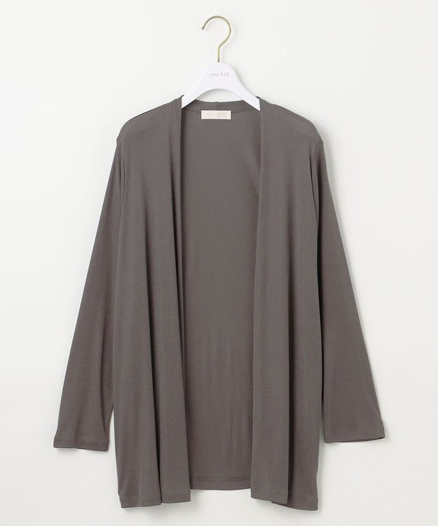 ANY SIS 【洗える】サラサラ着流し カーディガン チャコール