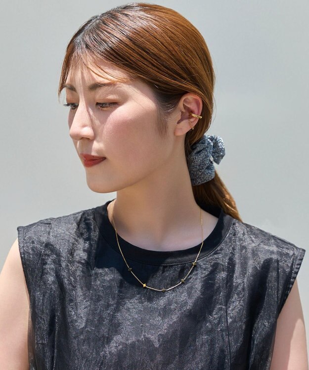 Phoebe <オンワード限定セット>【金属アレルギー対応】シューティングスターステーションネックレス×ワンタッチドレープイヤーカフ/サージカルステンレス ゴールド