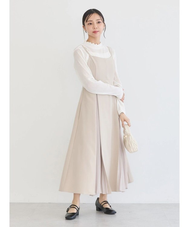 earth music&ecology プリーツジャンドレ Beige