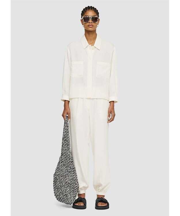 JOSEPH ソフトコットンシルク　シャツブルゾン Ivory