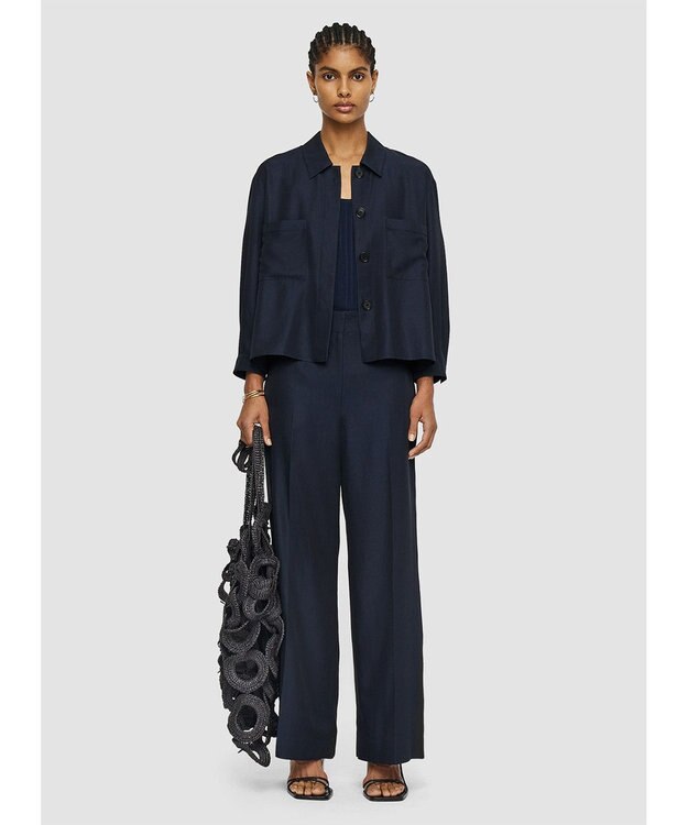 JOSEPH ソフトコットンシルク　シャツブルゾン Navy