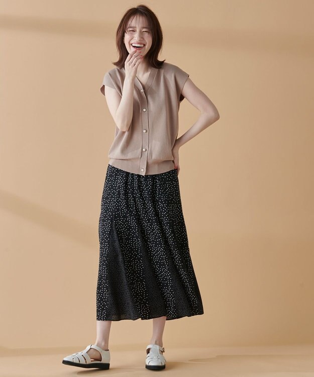 ANY 【洗濯機可能/ウエストゴム】プリントマーメイドスカート ドット