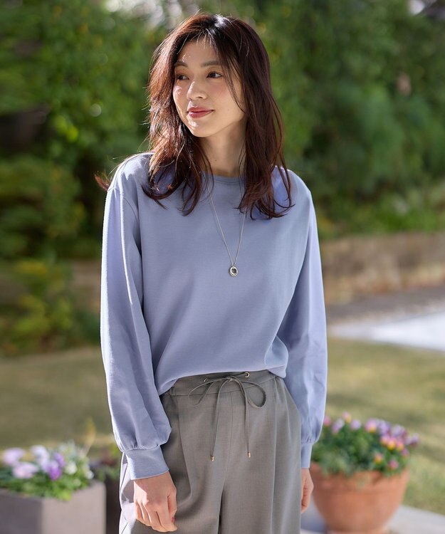 ANY ビューティベーシックロングＴシャツ ブルー