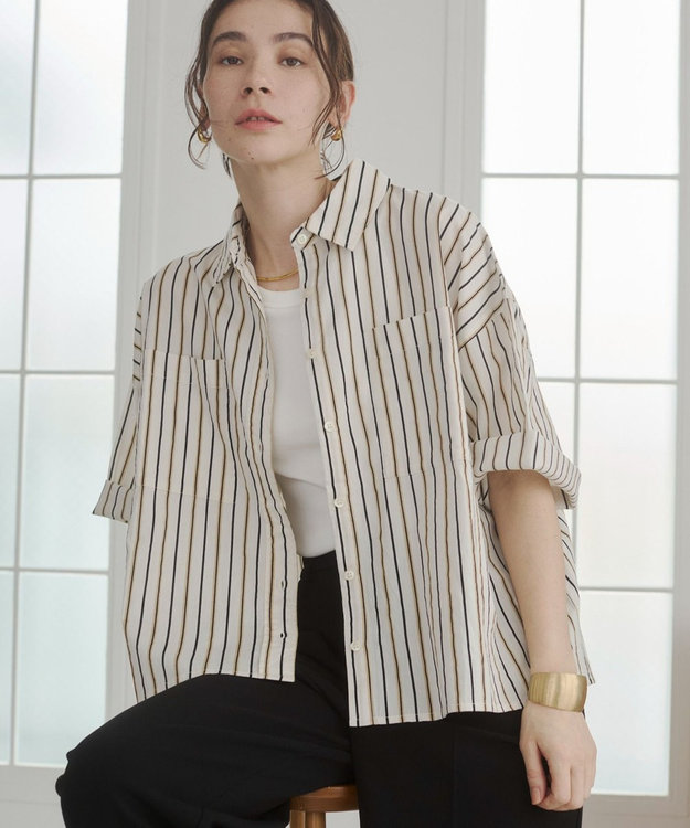 WEGO 【ANGIE VINTAGE】キャンブリックボイルオーバー半袖シャツ 柄4